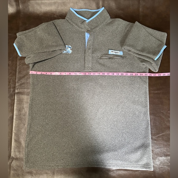 Men's Columbia Gray North Carolina Tar Heels Harborside Fleece Pullover Jacket - Picture 8 of 9